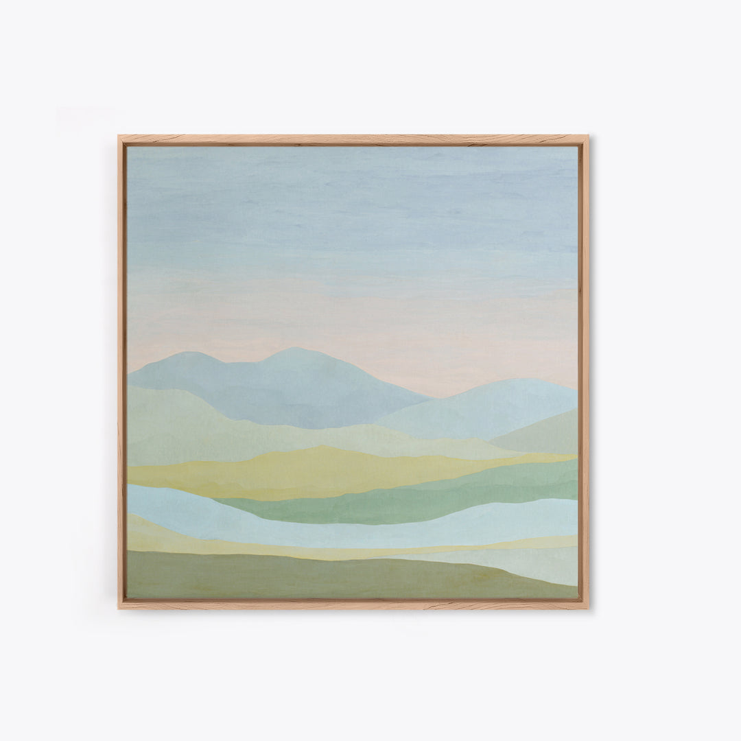 Minimal Sunrise over Rounded Hills Canvas Print, Medical Office Art, Neutral Decor, Office Decor, Fine Art, Calm, Wall Art, MOA-1x1-95