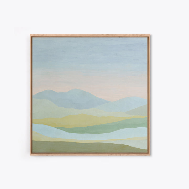 Minimal Sunrise over Rounded Hills Canvas Print, Medical Office Art, Neutral Decor, Office Decor, Fine Art, Calm, Wall Art, MOA-1x1-95