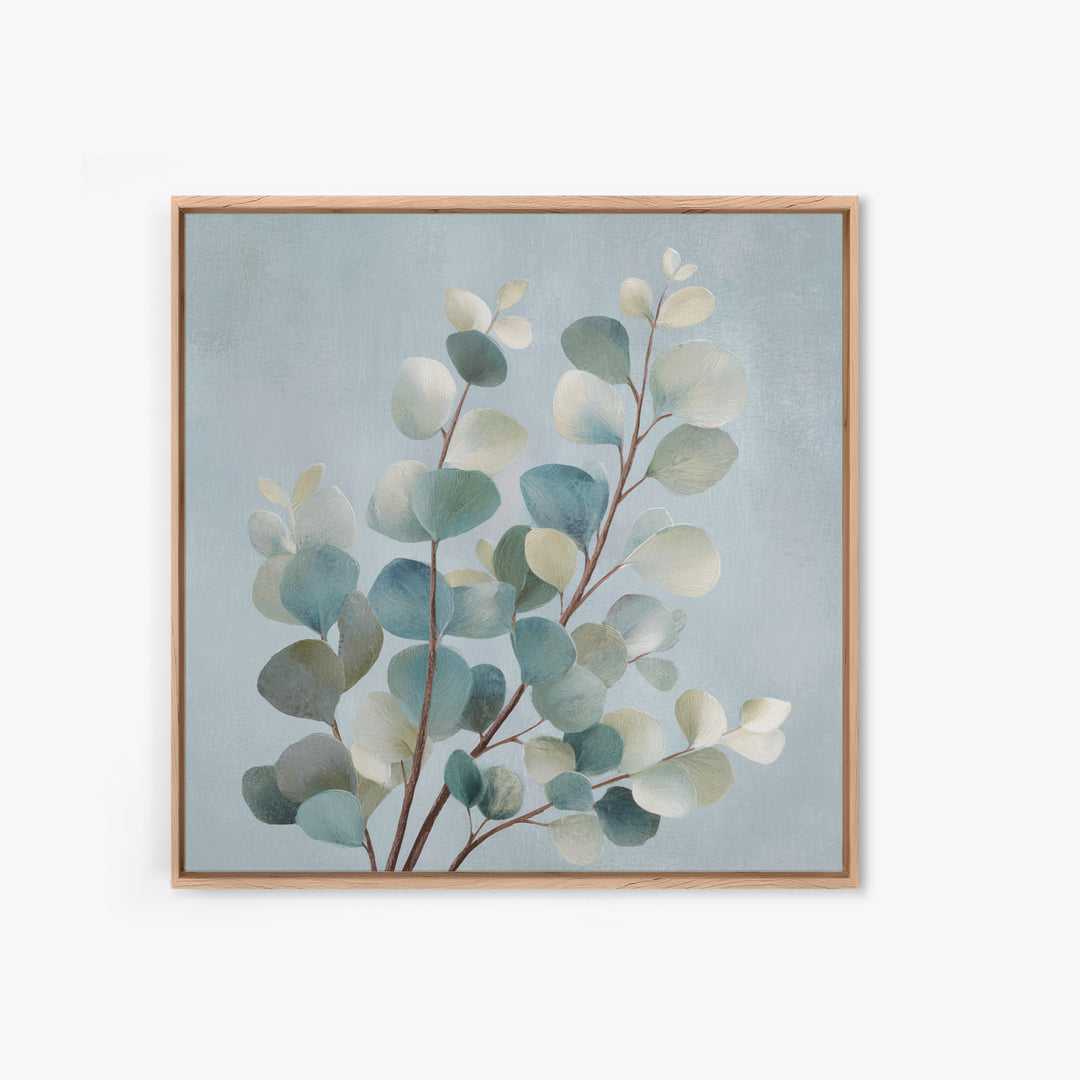 Botanical Eucalyptus Branch Canvas Print, Medical Office Art, Wall Art, Office Decor, Oil Painting, Calm, Printable Card, MOA-1x1-99