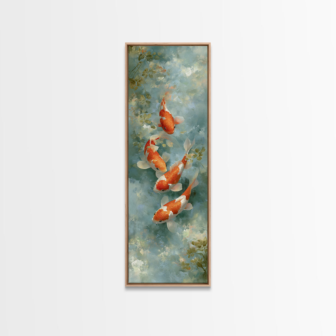Calm Koi Fish Swimming Through Clear Water Canvas Print, Medical Office Art, Medical Wall Art, Office Decor, Fine Art, Calm, MOA-1x3-10