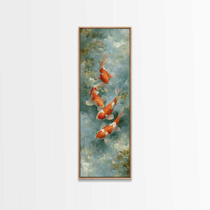 Calm Koi Fish Swimming Through Clear Water Canvas Print, Medical Office Art, Medical Wall Art, Office Decor, Fine Art, Calm, MOA-1x3-10