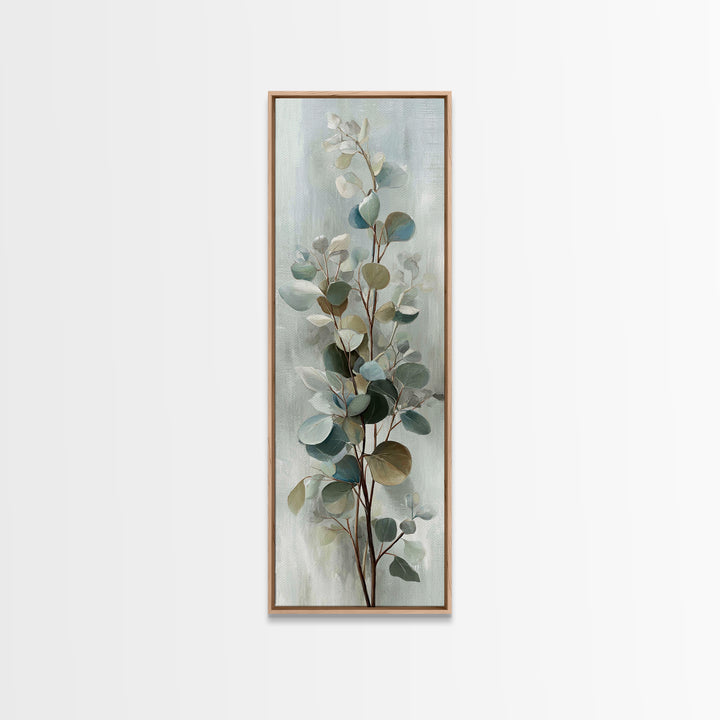 Botanical Eucalyptus Branch Framed Canvas Print, Medical Office Art, Home Decor, Office Decor, Fine Art, Calm, Medical Art, MOA-1x3-15