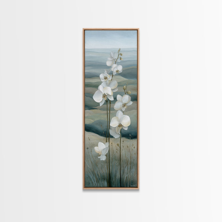 White Orchid on Gray Stone Surface Canvas Print, Medical Office Art, Nurse Wall Art, Office Decor, Fine Art, Calm, Room Decor, MOA-1x3-18