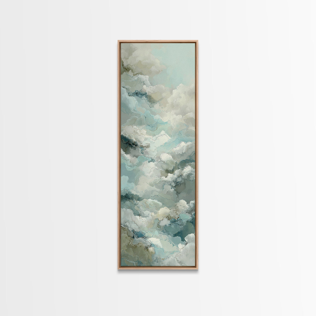 Calming Blue Abstract Canvas Print, Medical Office Art, Statement Artwork, Office Decor, Fine Art, Calm, Digital Art, MOA-1x3-37