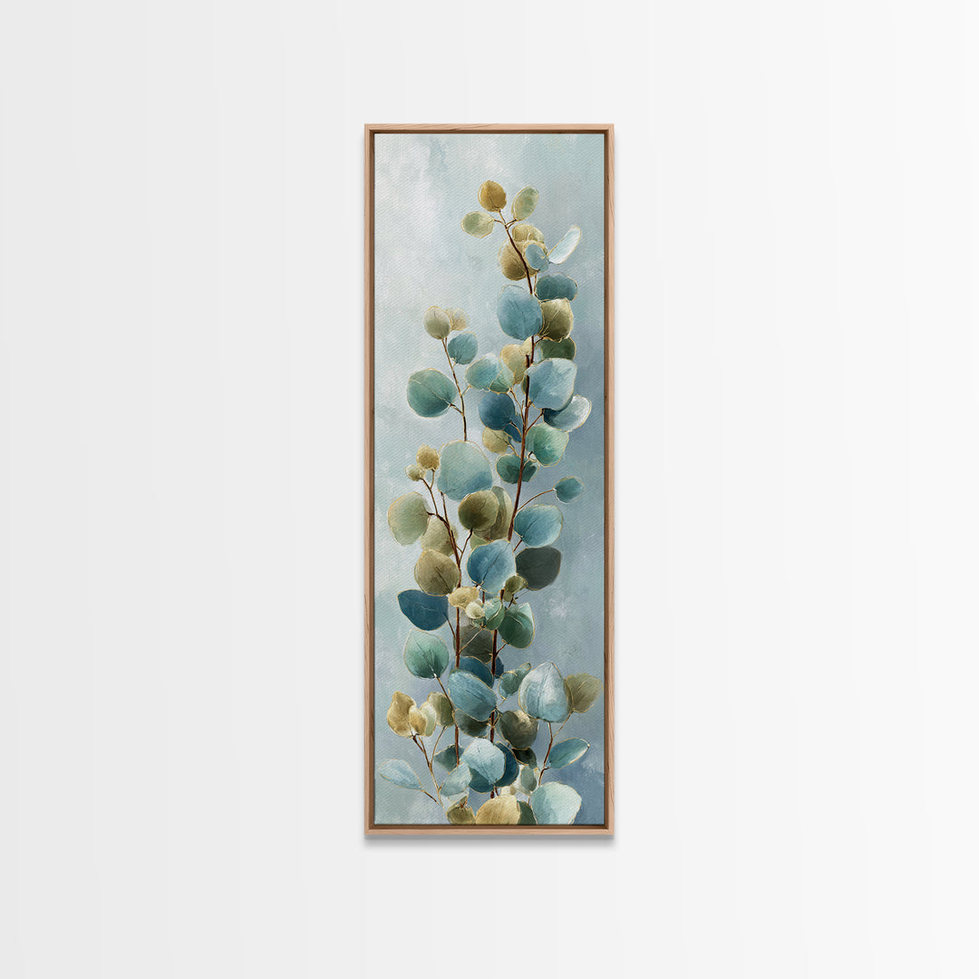 Botanical Eucalyptus Branch Canvas Print, Medical Office Art, Printable Art, Office Decor, Oil Painting, Calm, Medical Wall Art, MOA-1x3-39