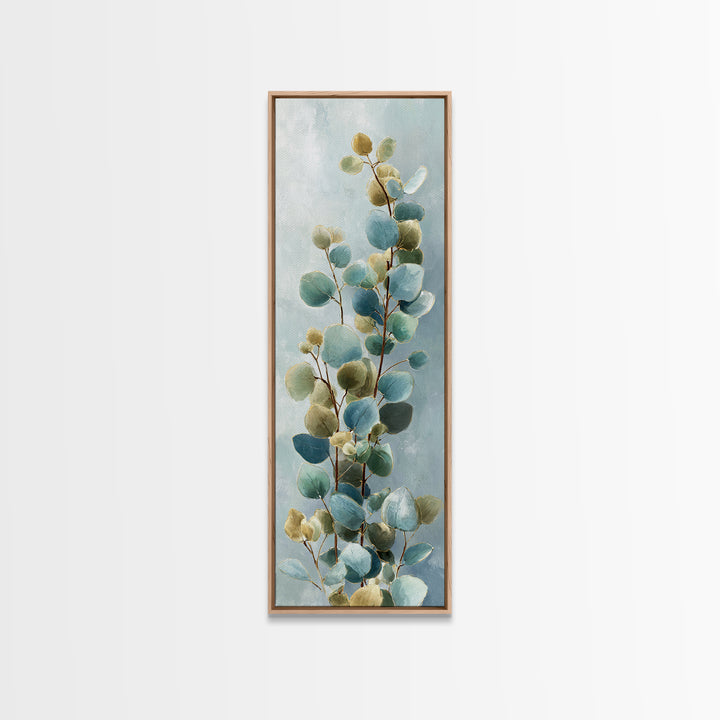 Botanical Eucalyptus Branch Canvas Print, Medical Office Art, Printable Art, Office Decor, Oil Painting, Calm, Medical Wall Art, MOA-1x3-39