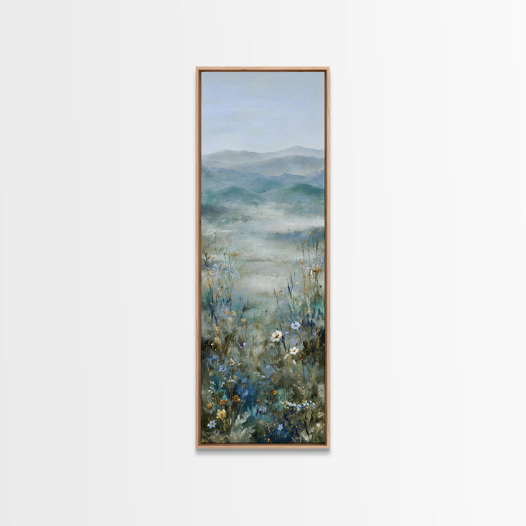 Sunlit Meadow with Wildflowers and Calm Mood Canvas Print, Medical Office Art, Wall Art, Office Decor, Watercolor Art, Calm, MOA-1x3-48