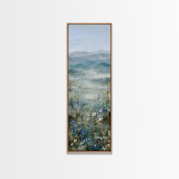 Sunlit Meadow with Wildflowers and Calm Mood Canvas Print, Medical Office Art, Wall Art, Office Decor, Watercolor Art, Calm, MOA-1x3-48