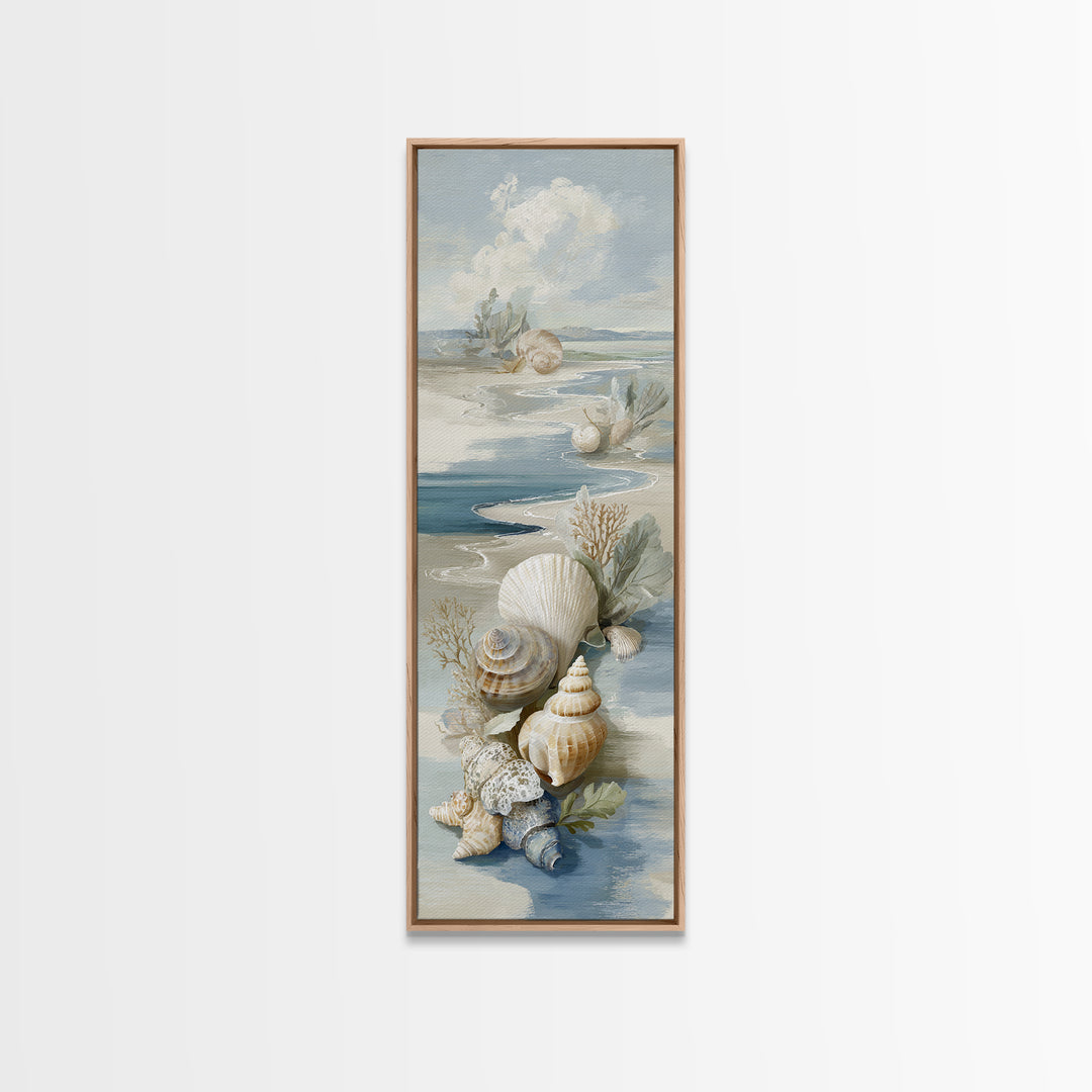 Coastal Shells and Water Study Canvas Print, Medical Office Art, Medical Student Gift, Office Decor, Calm, Anatomy Poster, MOA-1x3-56