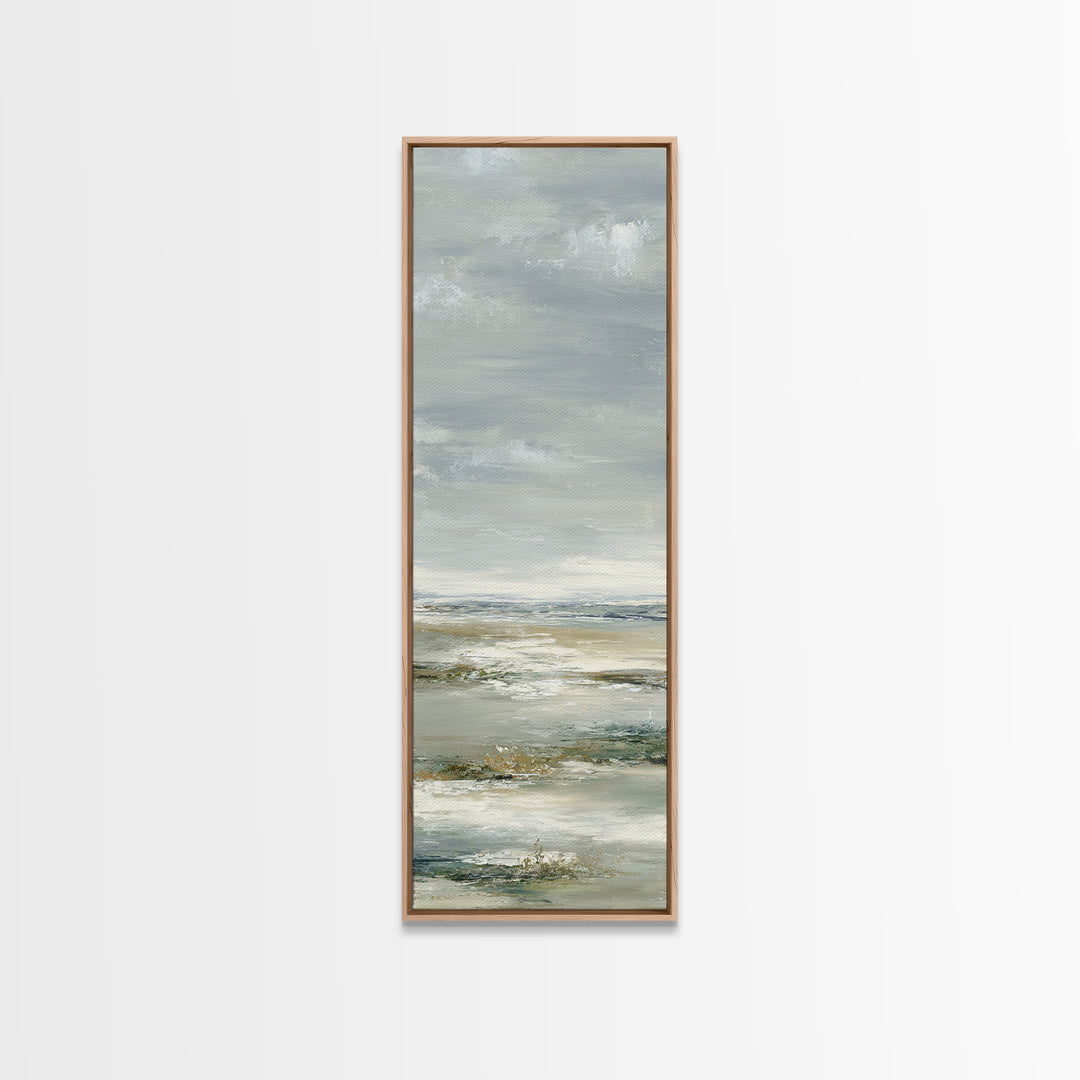Peaceful Ocean Horizon Framed Canvas Print, Medical Office Art, Teal Wall Art, Office Decor, Fine Art, Calm, Anatomy Art, MOA-1x3-64