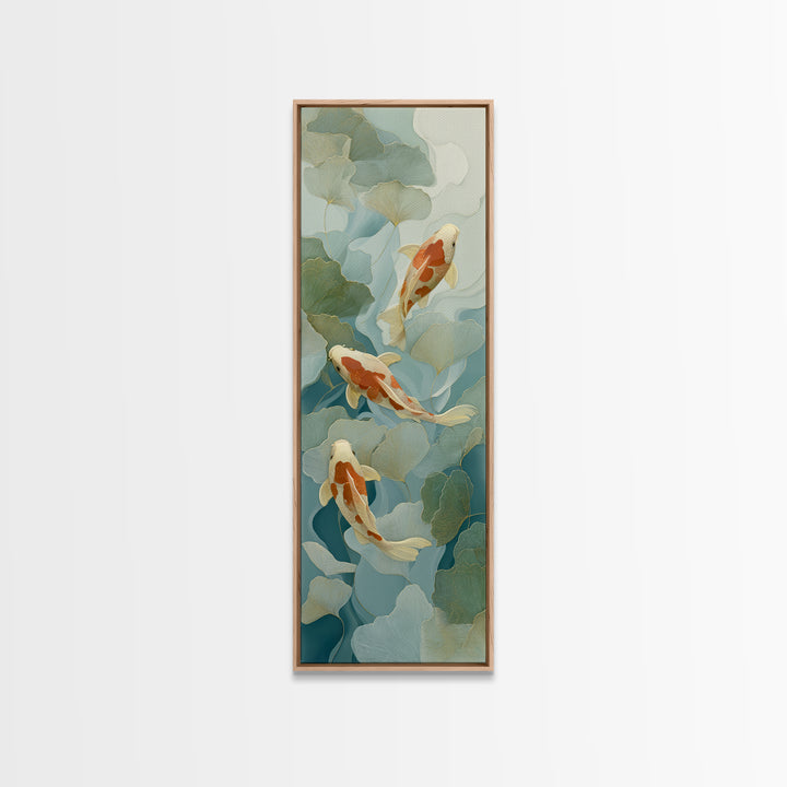 Calm Koi Fish Swimming Through Clear Water Canvas Print, Medical Office Art, Gallery Decor, Office Decor, Oil Painting, Calm, MOA-1x3-82