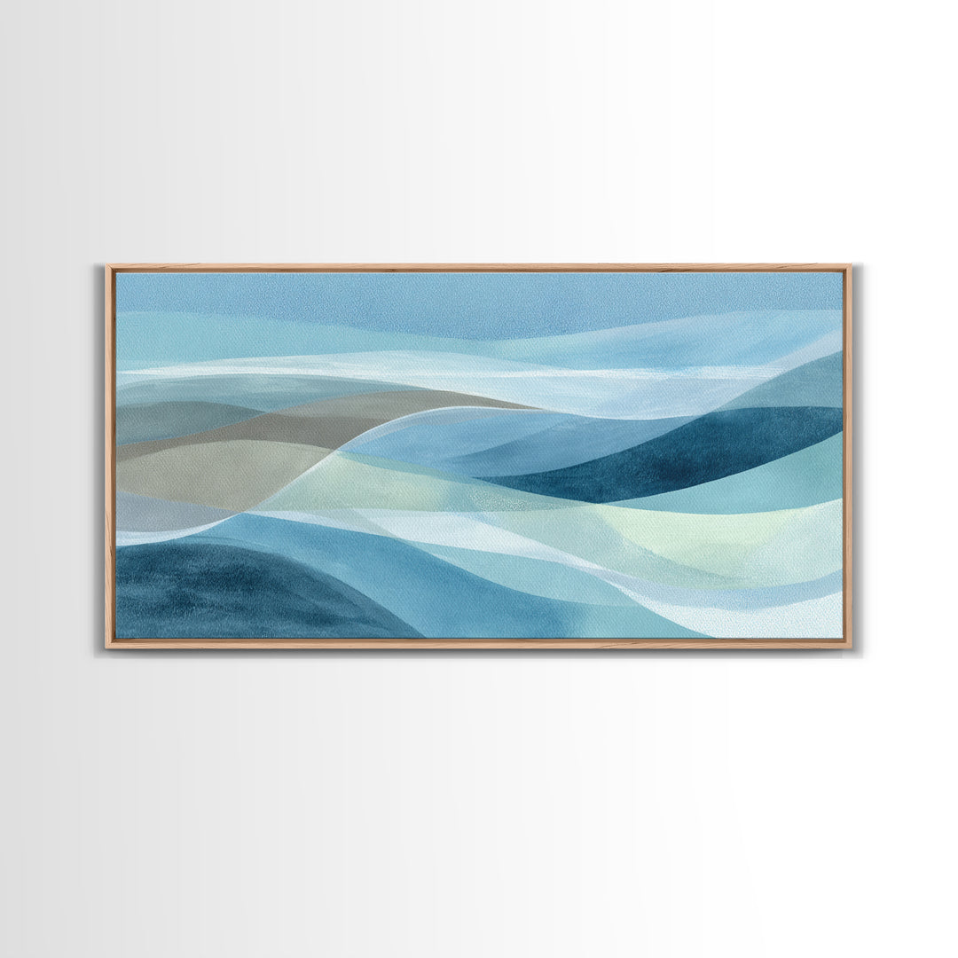 Calming Blue Abstract Canvas Print, Medical Office Art, Wall Art, Office Decor, Fine Art, Calm, Printable Card, Medical Art, MOA-2x1-21