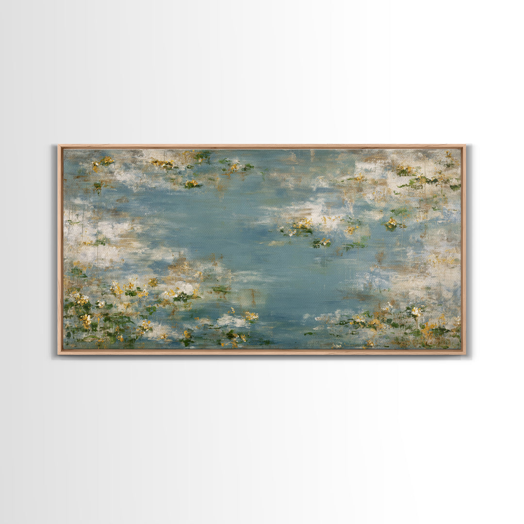 Sunlit Meadow with Wildflowers and Calm Mood Canvas Print, Medical Office Art, Office Decor, Watercolor Art, Calm, MOA-2x1-32