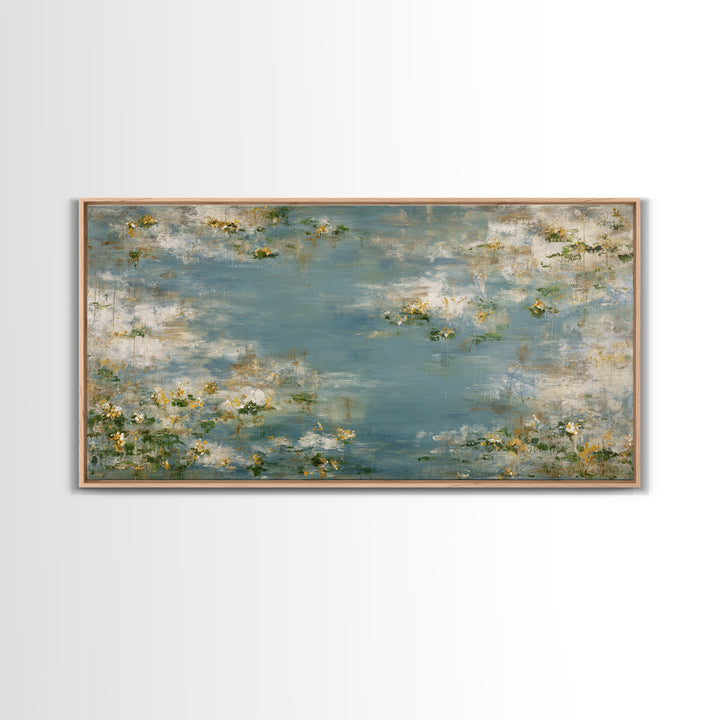 Sunlit Meadow with Wildflowers and Calm Mood Canvas Print, Medical Office Art, Office Decor, Watercolor Art, Calm, MOA-2x1-32