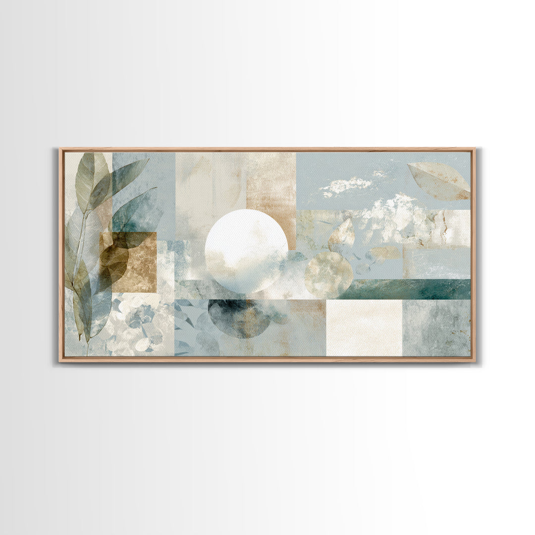 Clean Geometric Composition Framed Canvas Print, Medical Office Art, Luxury Decor, Office Decor, Calm, Digital Wall Art, MOA-2x1-6
