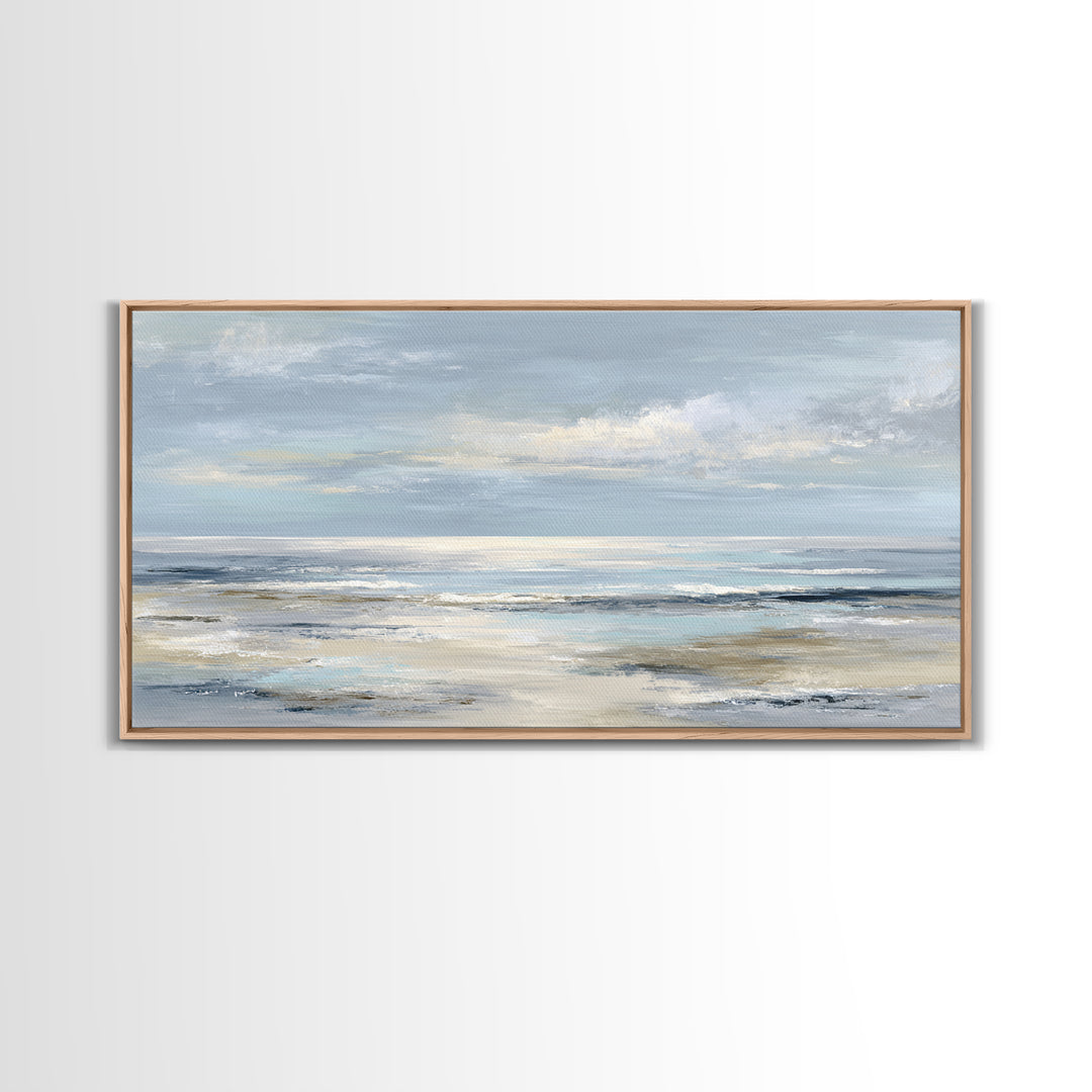 Peaceful Ocean Horizon Framed Canvas Print, Medical Office Art, Minimalist Art, Office Decor, Calm, Educational Poster, MOA-2x1-72