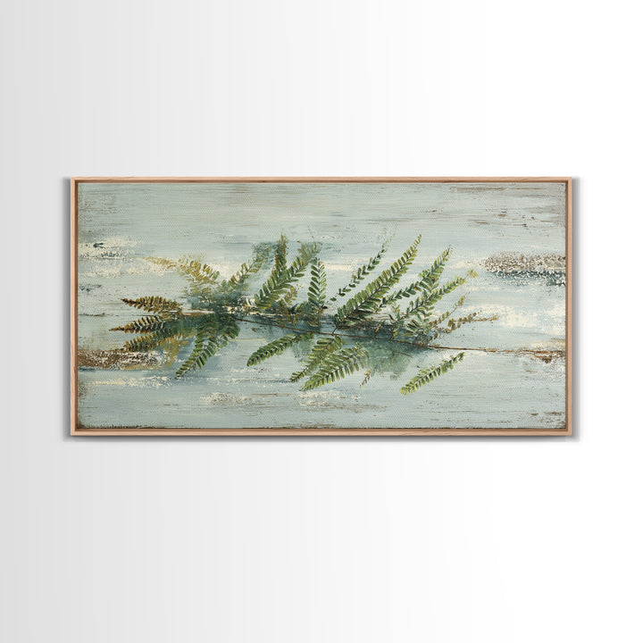 Minimal Green Fern Specimen Canvas Print, Medical Office Art, Medical Decor, Office Decor, Fine Art, Calm, Science Art, MOA-2x1-76