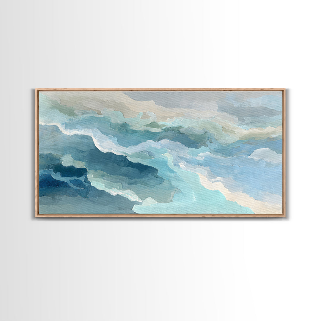 Calming Blue Abstract Canvas Print, Medical Office Art, Animal Art, Office Decor, Abstract Art, Calm, Heart Anatomy Print, MOA-2x1-93
