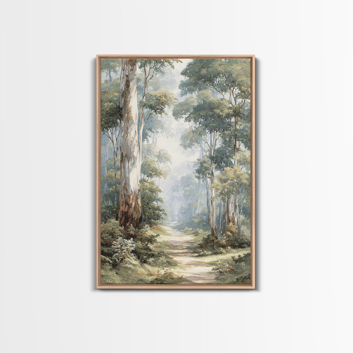 Gentle Forest Path Framed Canvas Print, Medical Office Art, Wall Art, Office Decor, Oil Painting, Calm, Printable Card, MOA-2x3-1