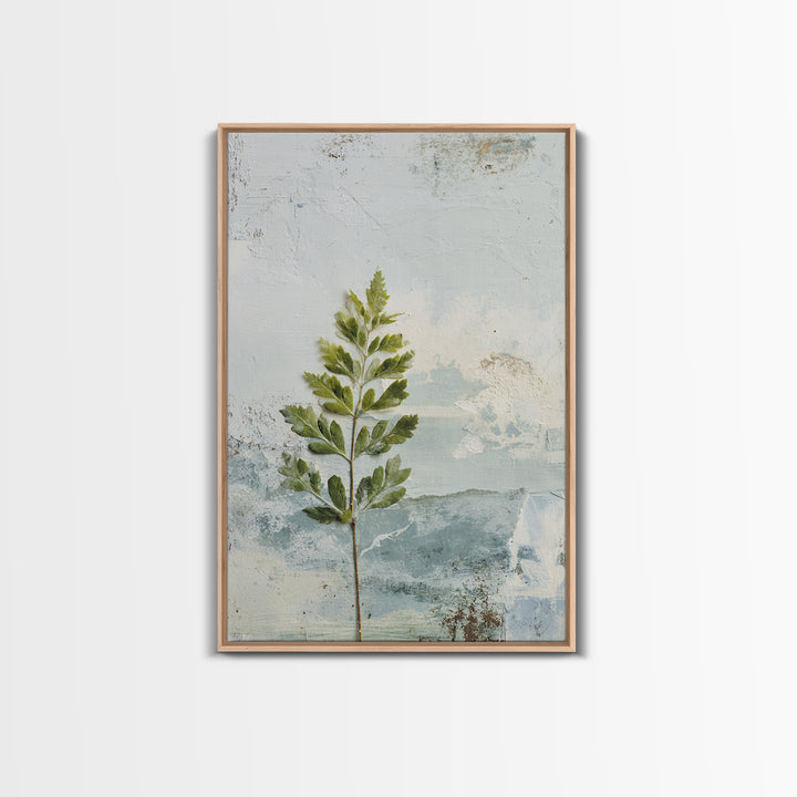 Minimal Green Fern Specimen Canvas Print, Medical Office Art, Anatomy Art, Office Decor, Fine Art, Calm, Statement Artwork, MOA-2x3-16