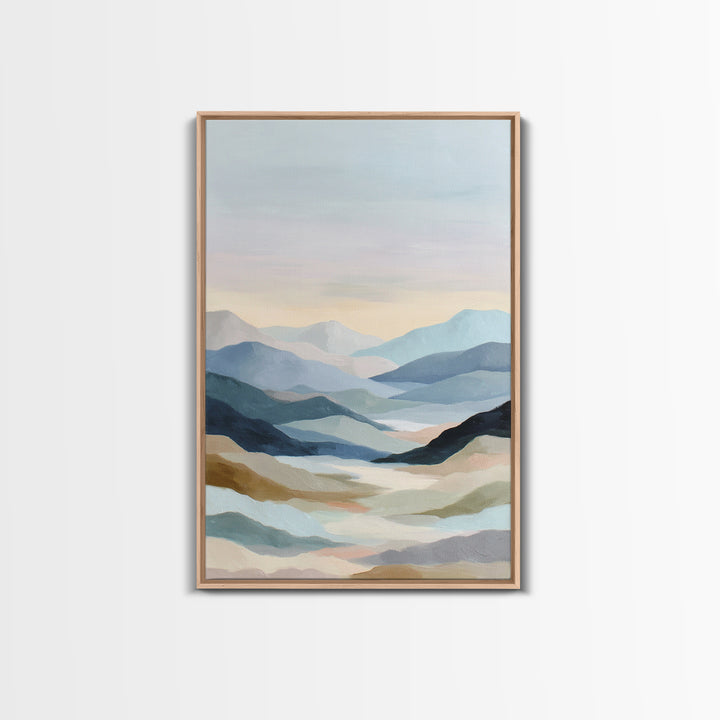 Minimal Sunrise over Rounded Hills Canvas Print, Medical Office Art, Statement Artwork, Office Decor, Fine Art, Calm, MOA-2x3-31
