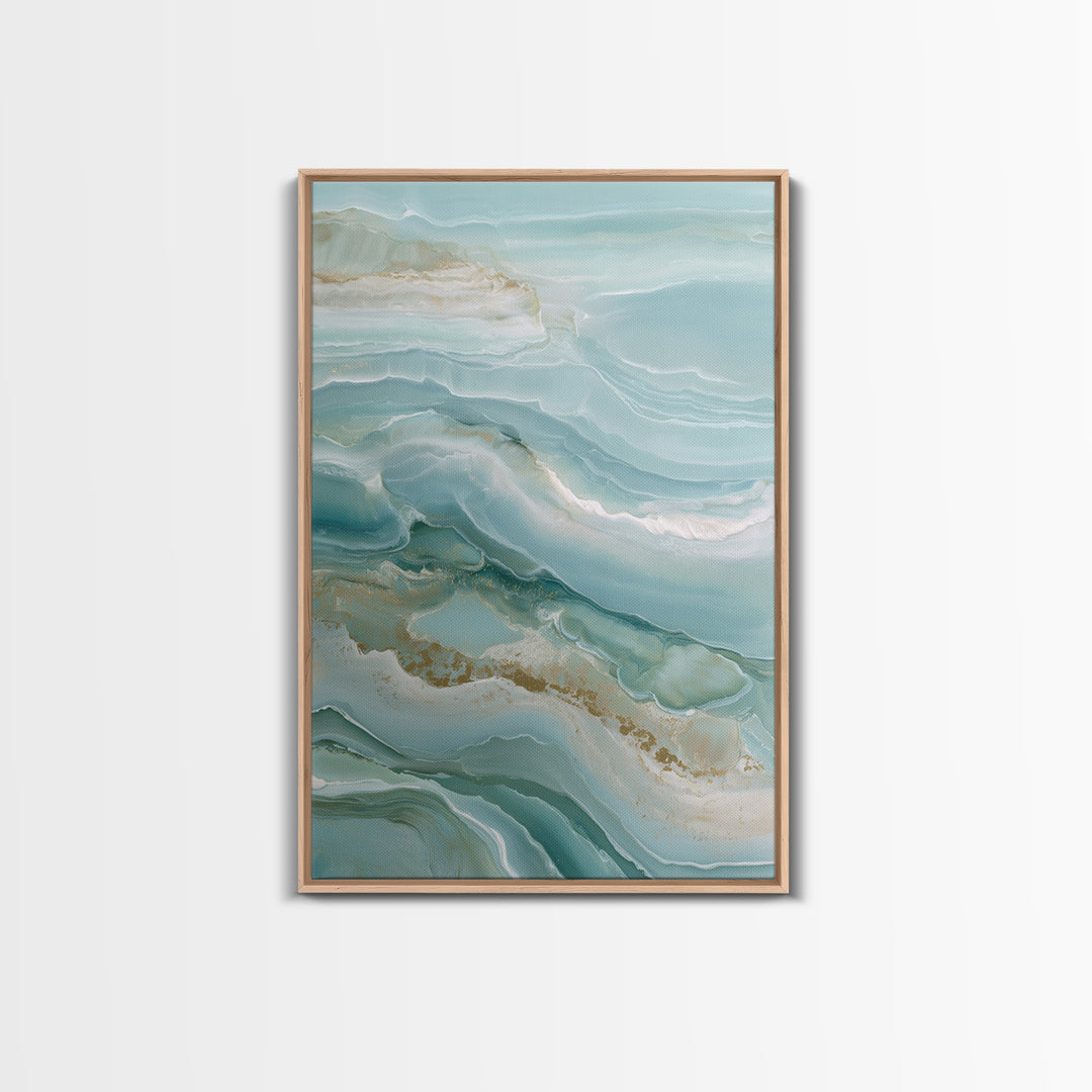 Calming Blue Abstract Framed Canvas Print, Medical Office Art, Medical Student Gift, Office Decor, Abstract Art, Calm, MOA-2x3-33