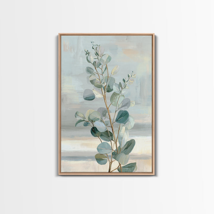 Botanical Eucalyptus Branch Canvas Print, Medical Office Art, Office Decor, Watercolor Art, Calm, Teal Wall Art, MOA-2x3-35
