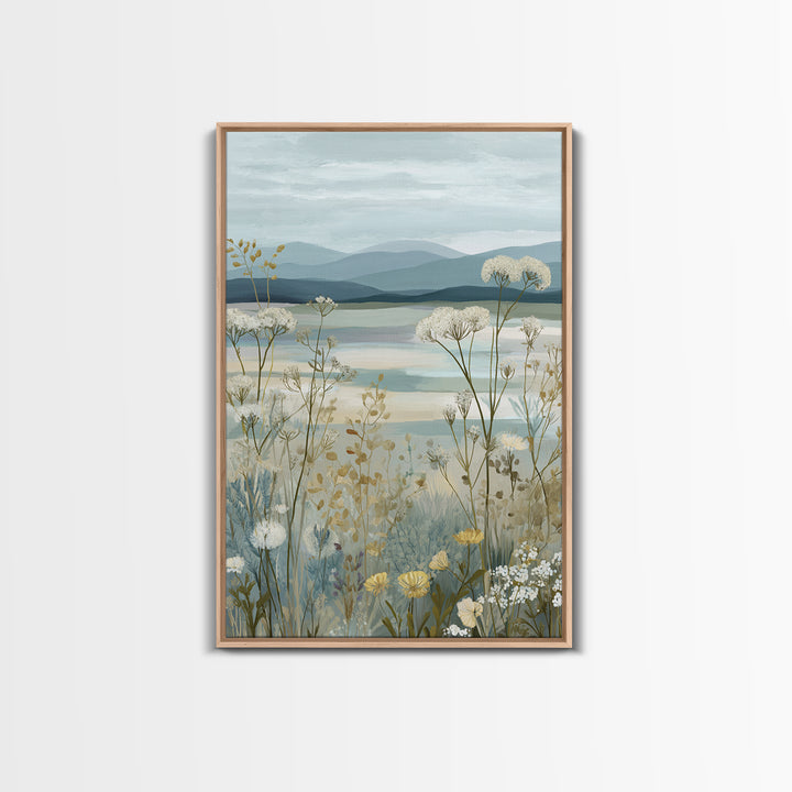 Sunlit Meadow with Wildflowers and Calm Mood Canvas Print, Medical Office Art, Neuroscience Art, Office Decor, Calm, MOA-2x3-44