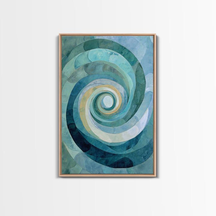 Abstract Healing Spiral Framed Canvas Print, Medical Office Art, Wall Art, Office Decor, Fine Art, Calm, Printable Card, MOA-2x3-47