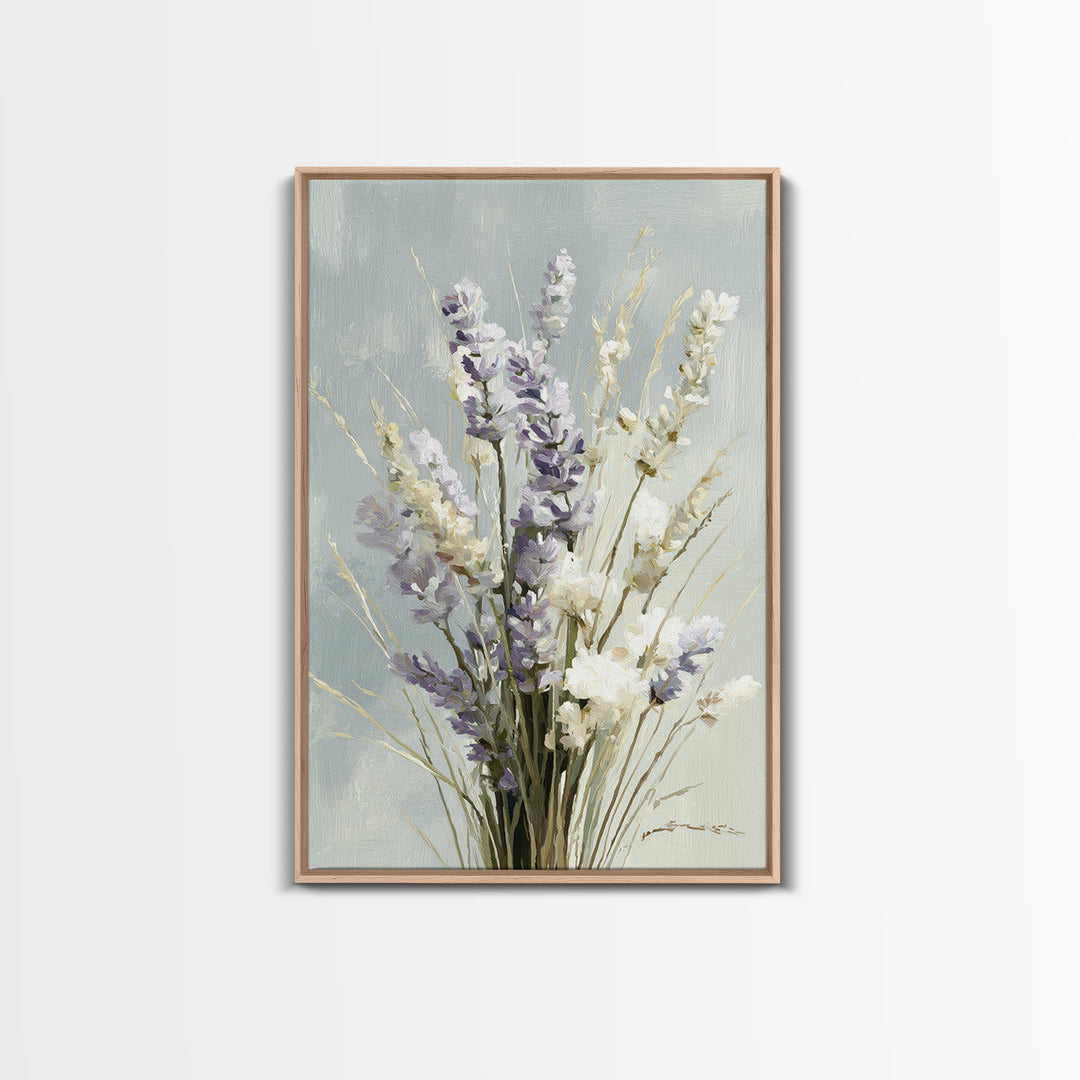 Lavender Botanical Still Life Framed Canvas Print, Medical Office Art, Printable Art, Office Decor, Watercolor Art, Calm, MOA-2x3-53