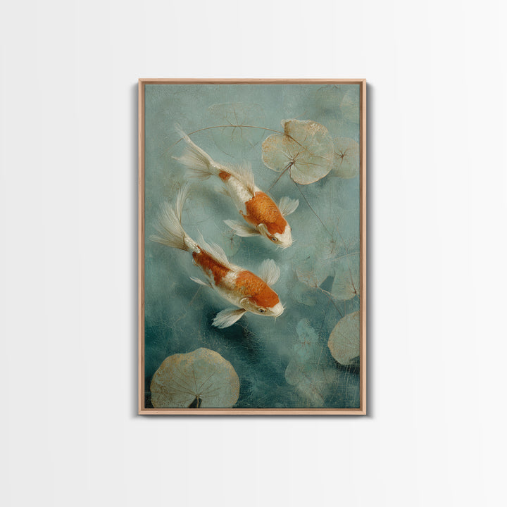 Calm Koi Fish Swimming Through Clear Water Canvas Print, Medical Office Art, Minimalist Decor, Office Decor, Fine Art, Calm, MOA-2x3-54
