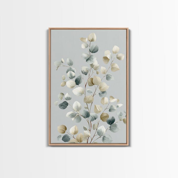 Botanical Eucalyptus Branch Framed Canvas Print, Medical Office Art, Digital Art, Office Decor, Watercolor Art, Calm, MOA-2x3-59