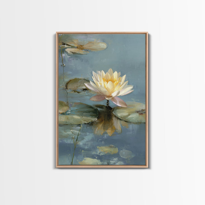 Lotus Flower Floating on Still Water Canvas Print, Medical Office Art, Office Decor, Calm, Brain Poster, Healthcare Wall Art, MOA-2x3-67