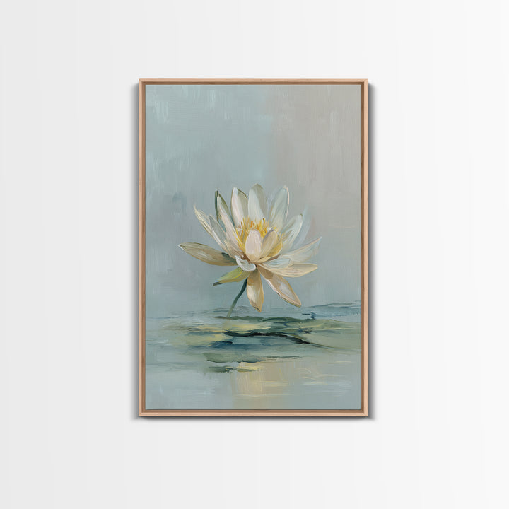 Lotus Flower Floating on Still Water Canvas Print, Medical Office Art, Anatomy Wall Art, Office Decor, Watercolor Art, Calm, MOA-2x3-91