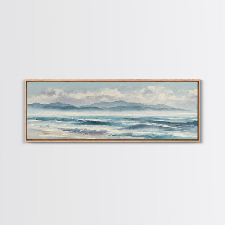 Coastal Shells and Water Study Framed Canvas Print, Medical Office Art, Heart Anatomy Print, Office Decor, Fine Art, Calm, MOA-3x1-12