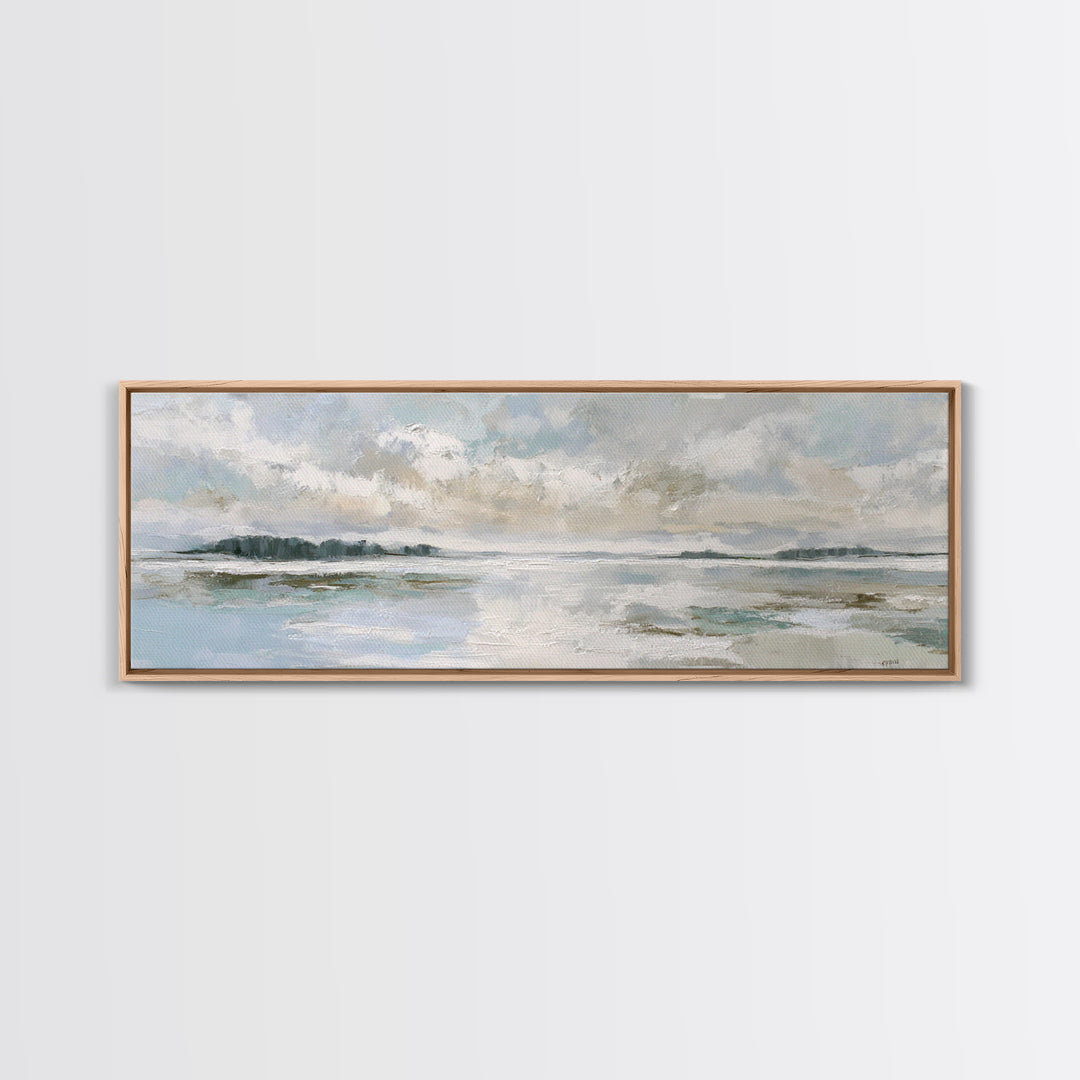Coastal Shells and Water Study Canvas Print, Medical Office Art, Medical School, Office Decor, Fine Art, Calm, Minimalist Decor, MOA-3x1-36