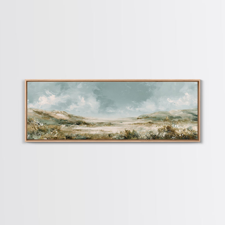 Sunlit Meadow with Wildflowers and Calm Mood Canvas Print, Medical Office Art, Anatomy Art, Office Decor, Watercolor Art, Calm, MOA-3x1-4