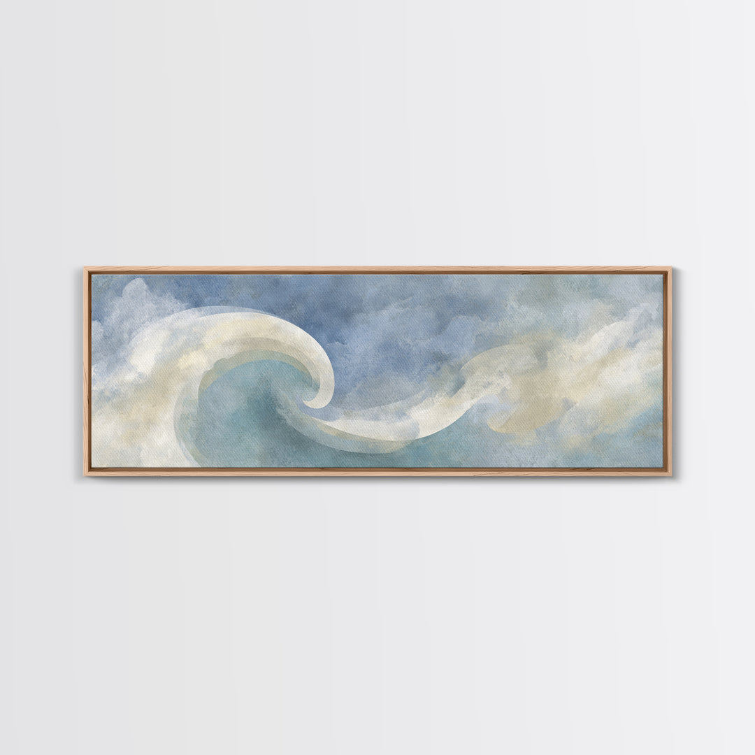 Calming Blue Abstract Canvas Print, Medical Office Art, Brain Art, Office Decor, Abstract Art, Calm, Boho Decor, MOA-3x1-41