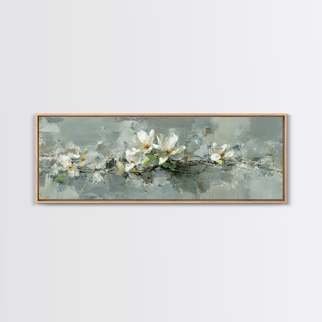 White Orchid on Gray Stone Surface Canvas Print, Medical Office Art, Medical Decor, Office Decor, Fine Art, Calm, Science Art, MOA-3x1-46