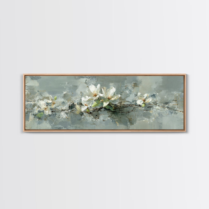 White Orchid on Gray Stone Surface Canvas Print, Medical Office Art, Medical Decor, Office Decor, Fine Art, Calm, Science Art, MOA-3x1-46