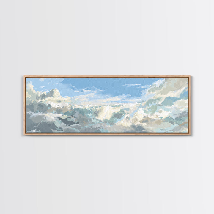 Sky and Cloud Scene Canvas Print, Medical Office Art, Medical Wall Art, Office Decor, Abstract Art, Calm, Neutral Decor, MOA-3x1-49