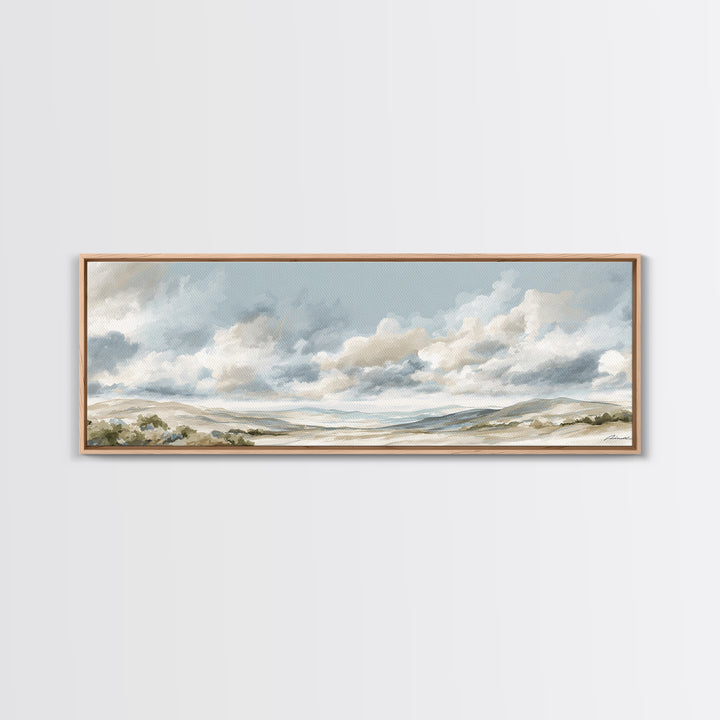 Large Neutral Landscape Framed Canvas Print, Medical Office Art, Textured Painting, Office Decor, Oil Painting, Calm, MOA-3x1-56