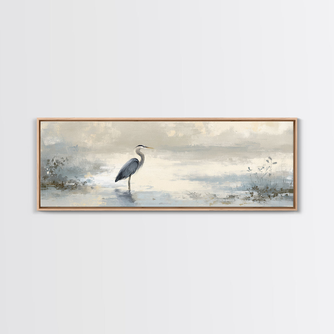 Blue Heron Standing Canvas Print, Medical Office Art, Educational Poster, Office Decor, Fine Art, Calm, Fine Art Print, MOA-3x1-6