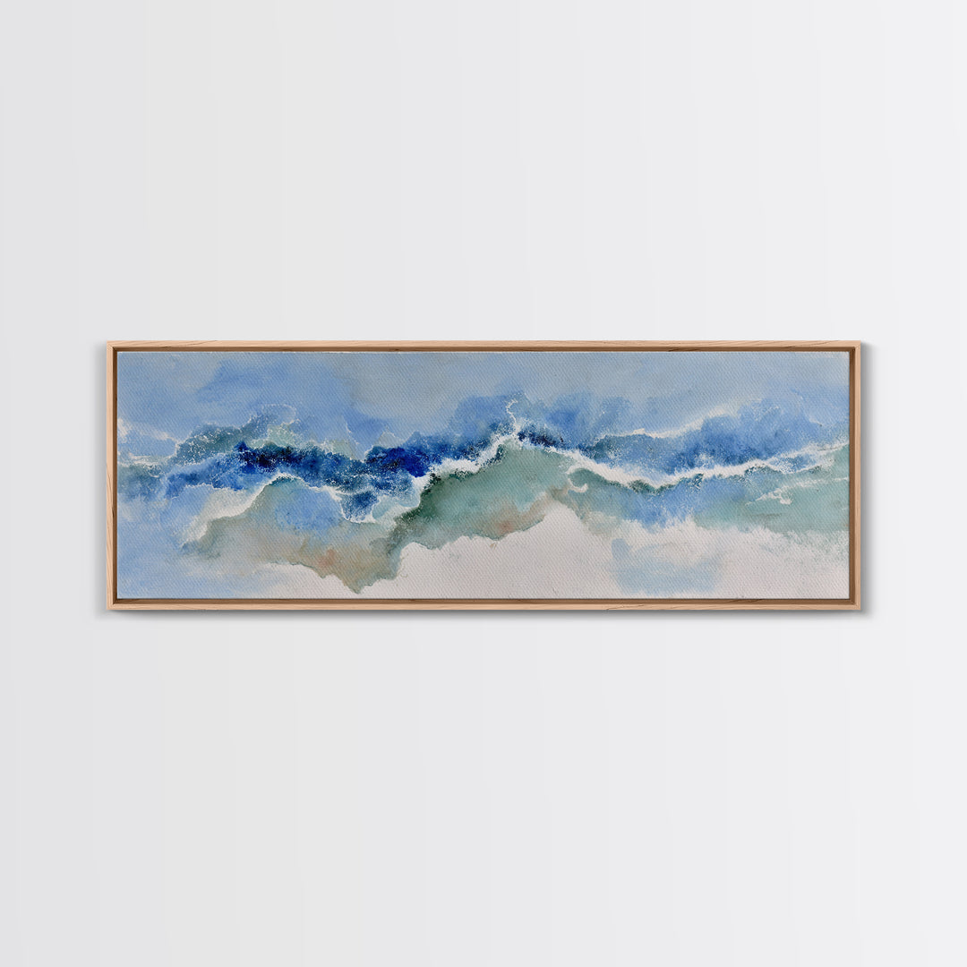 Calming Blue Abstract Canvas Print, Medical Office Art, Brain Art, Office Decor, Abstract Art, Calm, Boho Decor, MOA-3x1-65