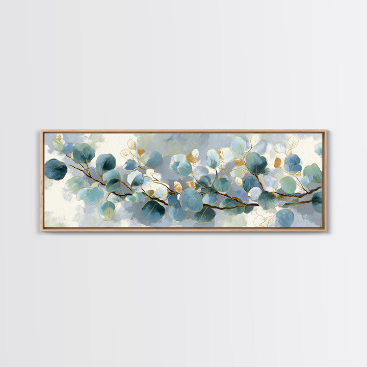 Botanical Eucalyptus Branch Framed Canvas Print, Medical Office Art, Medical Student Gift, Office Decor, Fine Art, Calm, MOA-3x1-67