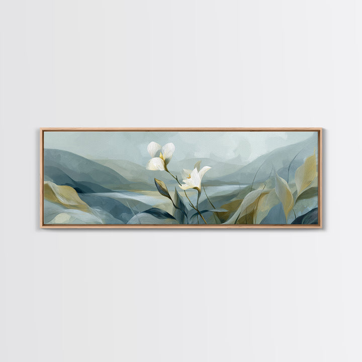 White Orchid on Gray Stone Surface Canvas Print, Medical Office Art, Art Print, Office Decor, Oil Painting, Calm, Printable Art, MOA-3x1-70