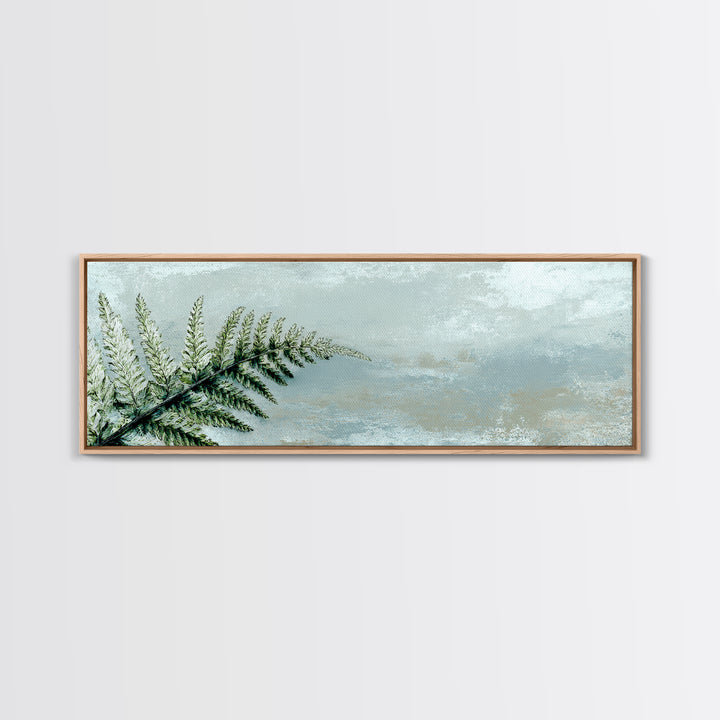Minimal Green Fern Specimen Framed Canvas Print, Medical Office Art, Wall Art, Office Decor, Fine Art, Calm, Printable Card, MOA-3x1-72