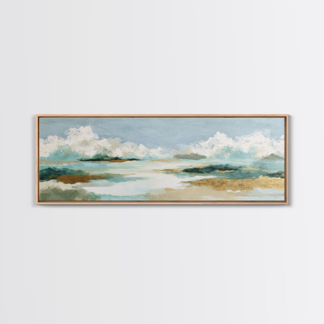 Sky and Cloud Scene Framed Canvas Print, Medical Office Art, School Nurse Art, Office Decor, Fine Art, Calm, Luxury Decor, MOA-3x1-73