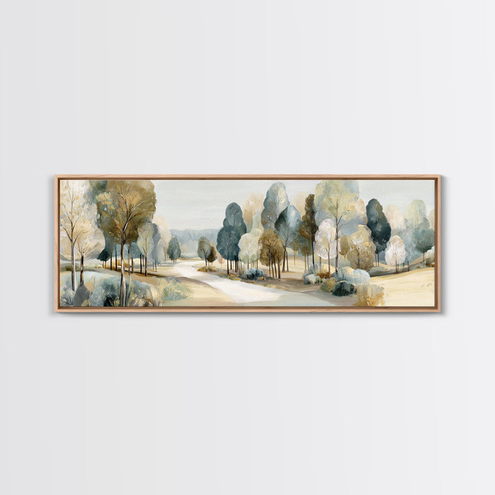 Gentle Forest Path Framed Canvas Print, Medical Office Art, Educational Poster, Office Decor, Fine Art, Calm, Fine Art Print, MOA-3x1-81