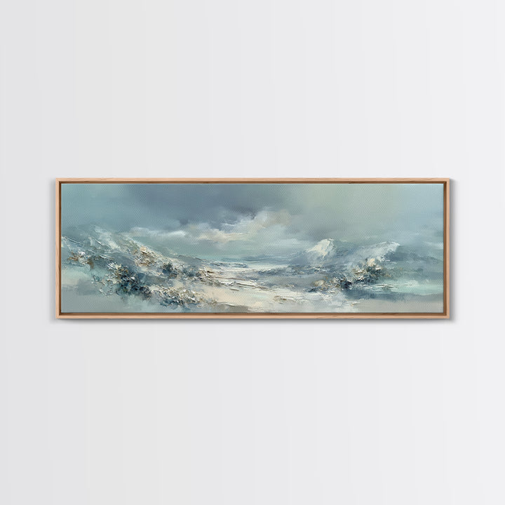 Soft Mountain Landscape Framed Canvas Print, Medical Office Art, Anatomy Poster, Office Decor, Watercolor Art, Calm, MOA-3x1-90